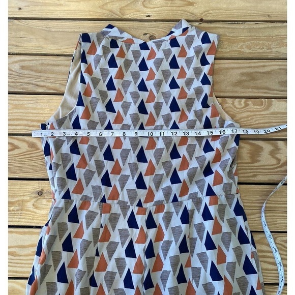 Eva Franco Patterned Sleeveless Midi Dress Size 8 Women’s Orange Tan - Picture 7 of 7